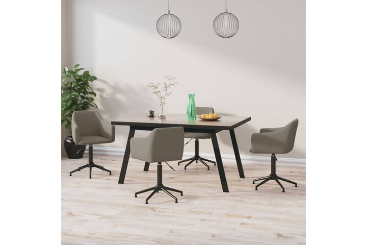 Snurrbara matstolar 4 st ljusgrå sammet - Grå - Möbler - Fåtölj & stolar - Matstol & köksstol