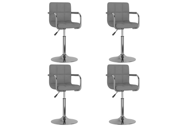 Snurrbara matstolar 4 st ljusgrå tyg - Grå - Möbler - Fåtölj & stolar - Matstol & köksstol