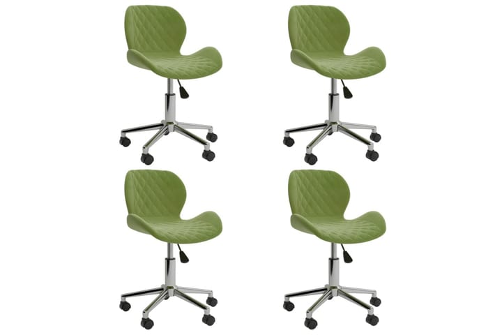 Snurrbara matstolar 4 st ljusgrön sammet - Grön - Möbler - Fåtölj & stolar - Matstol & köksstol