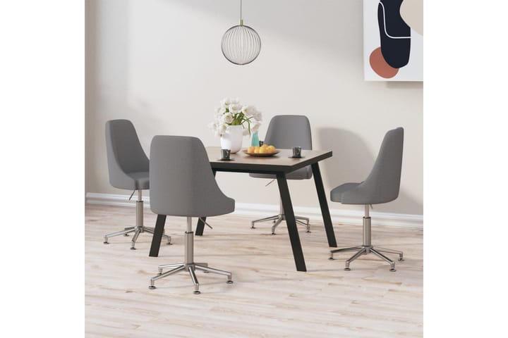 Snurrbara matstolar 4 st mörkgrå tyg - Grå - Möbler - Fåtölj & stolar - Matstol & köksstol