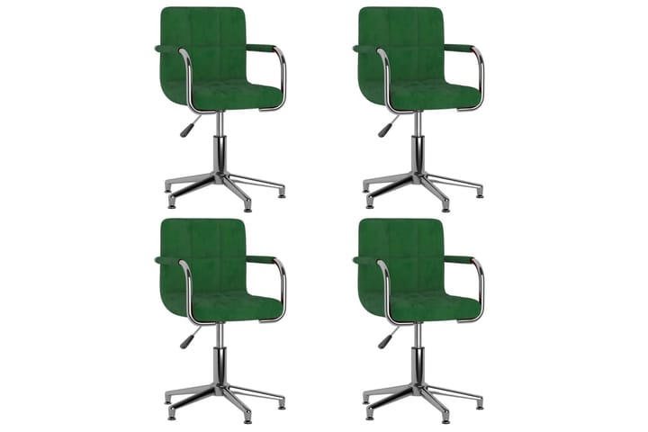 Snurrbara matstolar 4 st mörkgrön sammet - Grön - Möbler - Fåtölj & stolar - Matstol & köksstol