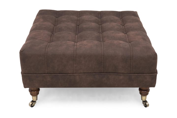 Fotpall Chester Deluxe Fyrkantig Vintage Mörkbrun - 70 cm - Möbler - Fåtölj & stolar - Pall & puff - Fotpallar
