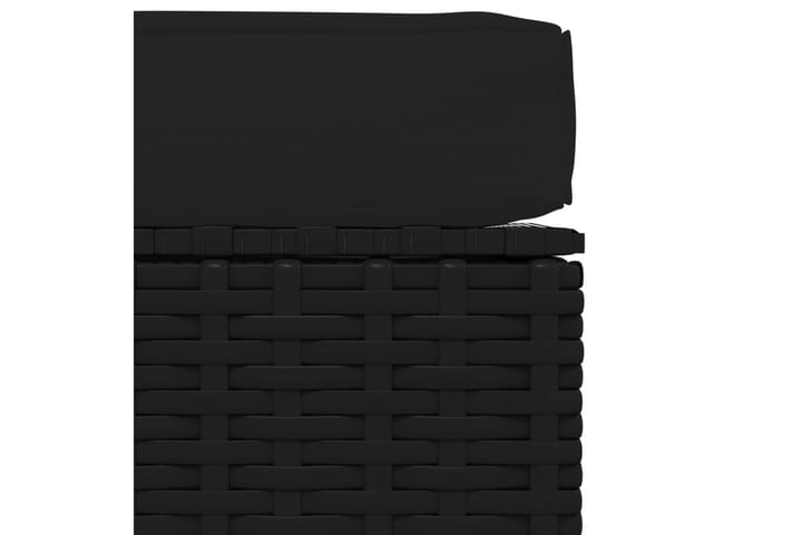 Fotpall med dyna konstrotting svart 70x70x30 cm - Svart - Möbler - Fåtölj & stolar - Pall & puff - Fotpallar