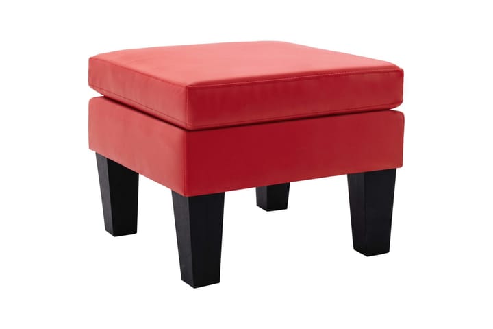 Fotpall röd konstläder - Röd - Möbler - Fåtölj & stolar - Pall & puff - Fotpallar