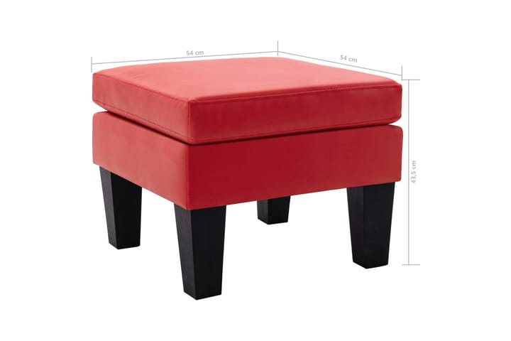 Fotpall röd konstläder - Röd - Möbler - Fåtölj & stolar - Pall & puff - Fotpallar
