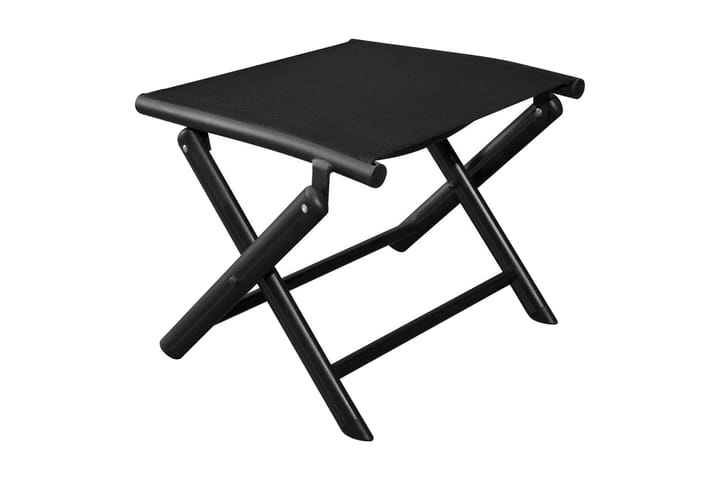 Hopfällbar fotpall svart aluminium och textilen - Svart - Möbler - Fåtölj & stolar - Pall & puff - Fotpallar