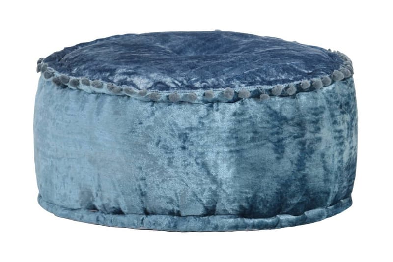 Rund sammetspuff 40x20 cm blå - Blå - Möbler - Fåtölj & stolar - Pall & puff - Sittpuff