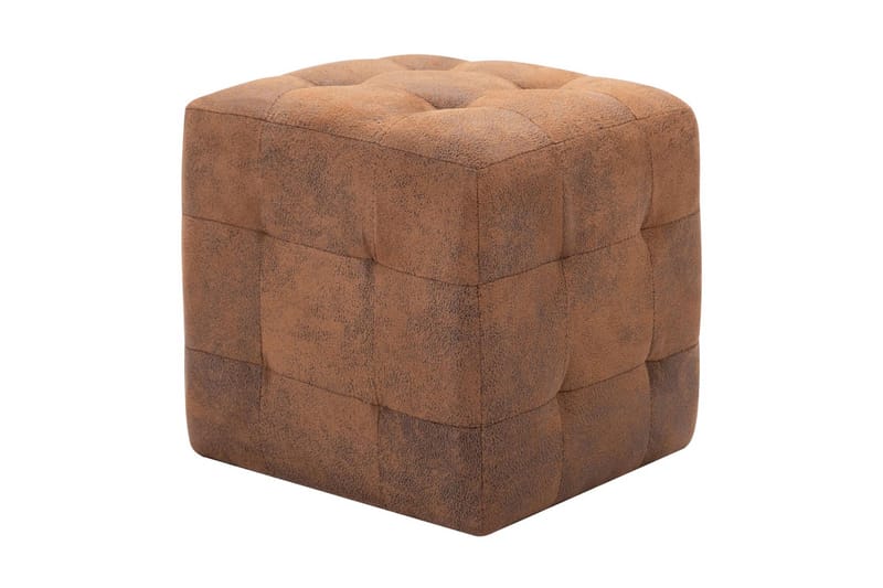 Sittpuff 2 st brun 30x30x30 cm konstmocka - Brun - Möbler - Fåtölj & stolar - Pall & puff - Sittpuff