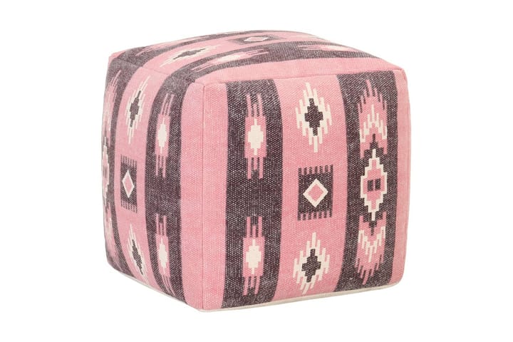 Sittpuff design med tryck rosa 45x45x45 cm bomull - Rosa - Möbler - Fåtölj & stolar - Pall & puff - Sittpuff
