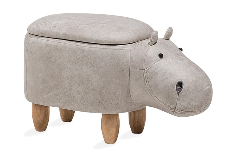 Sittpuff Hippo 32 cm - Grå - Möbler - Fåtölj & stolar - Pall & puff - Fotpallar