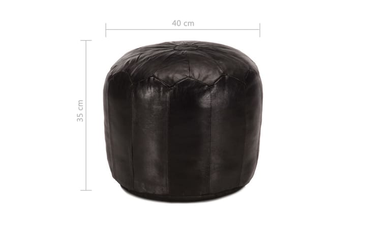 Sittpuff svart 40x35 cm äkta getskinn - Svart - Möbler - Fåtölj & stolar - Pall & puff - Sittpuff