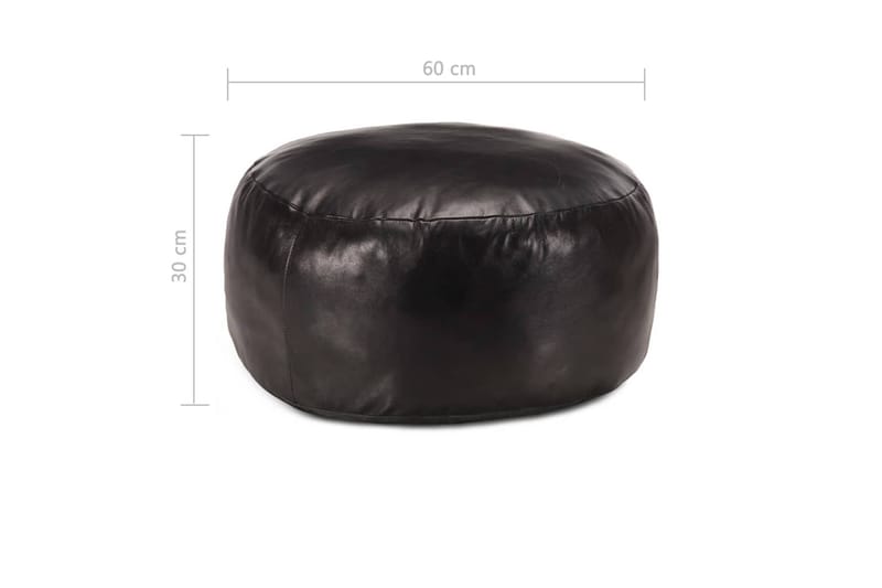 Sittpuff svart 60x30 cm äkta getskinn - Svart - Möbler - Fåtölj & stolar - Pall & puff - Sittpuff