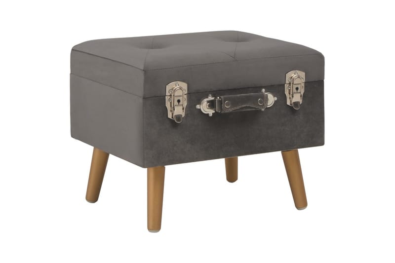 Förvaringspall 40 cm grå sammet - Grå - Möbler - Fåtölj & stolar - Pall & puff - Fotpallar