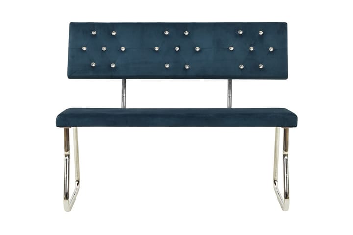 Bänk 110 cm blå sammet - Blå - Möbler - Fåtölj & stolar - Sittbänk - Bänk med ryggstöd