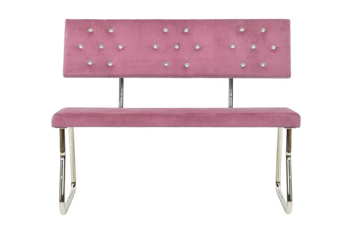 Bänk 110 cm rosa sammet - Rosa - Möbler - Fåtölj & stolar - Sittbänk - Bänk med ryggstöd
