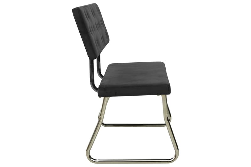Bänk 110 cm svart sammet - Svart - Möbler - Fåtölj & stolar - Sittbänk - Bänk med ryggstöd