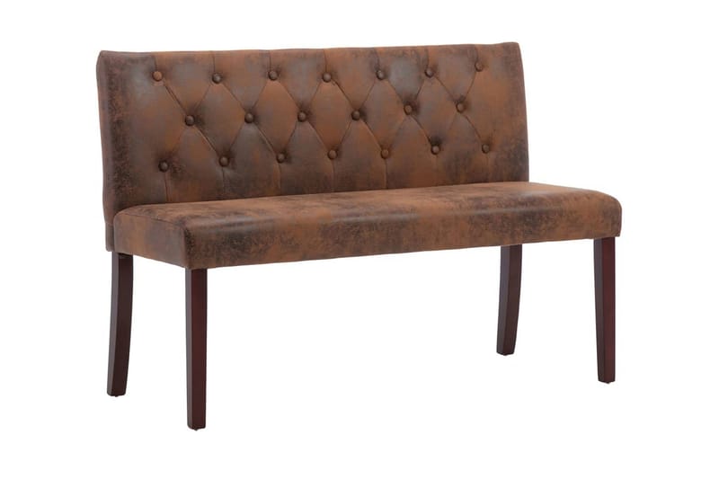 Bänk 120 cm konstmocka brun - Brun - Möbler - Fåtölj & stolar - Sittbänk - Bänk med ryggstöd