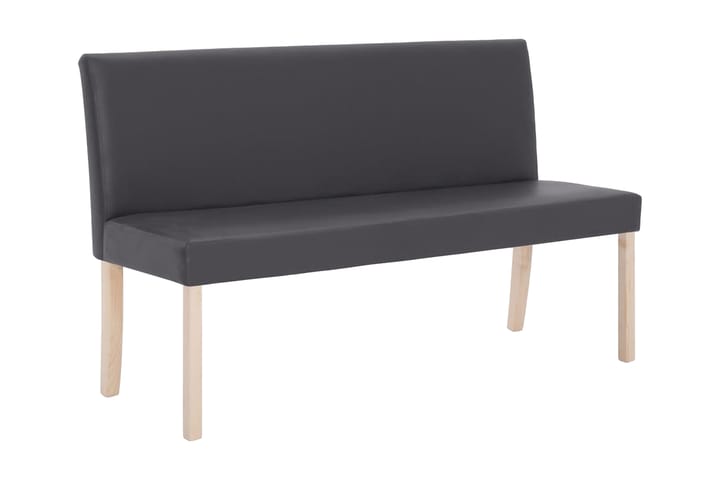 Bänk 139,5 cm konstläder grå - Grå - Möbler - Fåtölj & stolar - Sittbänk - Bänk med ryggstöd