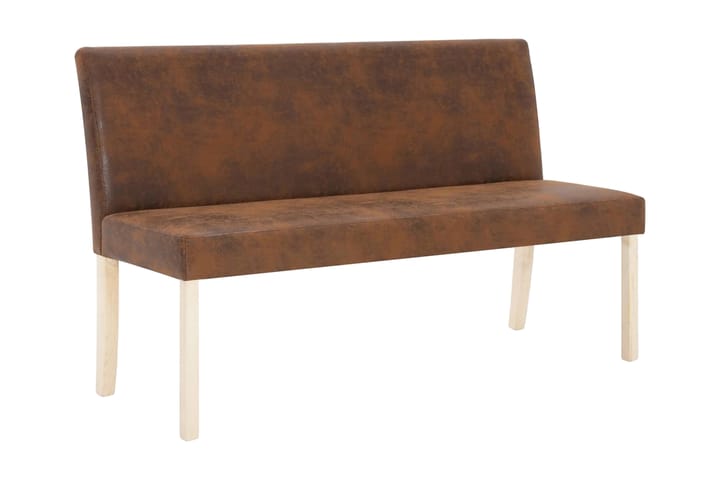 Bänk 139,5 cm konstmocka brun - Brun - Möbler - Fåtölj & stolar - Sittbänk - Bänk med ryggstöd