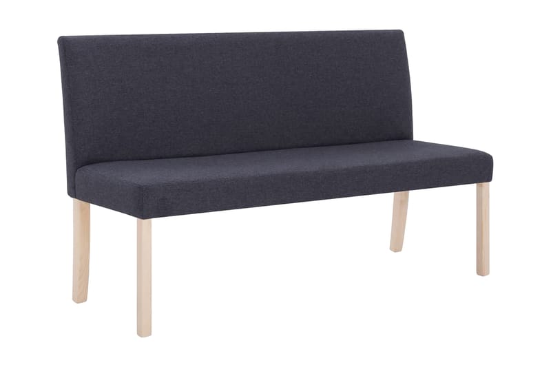 Bänk 139,5 cm mörkgrå polyester - Grå - Möbler - Fåtölj & stolar - Sittbänk - Bänk med ryggstöd