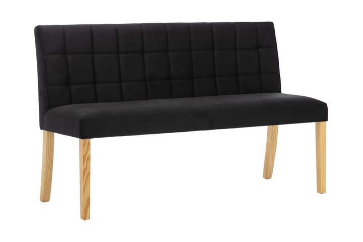 Bänk 140 cm svart tyg - Svart - Möbler - Fåtölj & stolar - Sittbänk - Bänk med ryggstöd