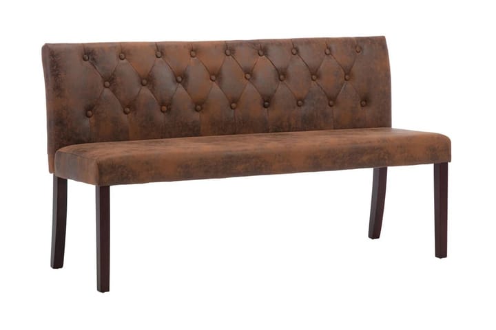 Bänk 148,5 cm konstmocka brun - Brun - Möbler - Fåtölj & stolar - Sittbänk - Bänk med ryggstöd
