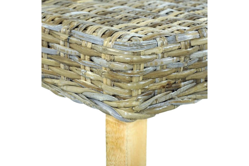 Bänk 110 cm naturlig kubu-rotting och massivt mangoträ - Brun - Möbler - Fåtölj & stolar - Sittbänk