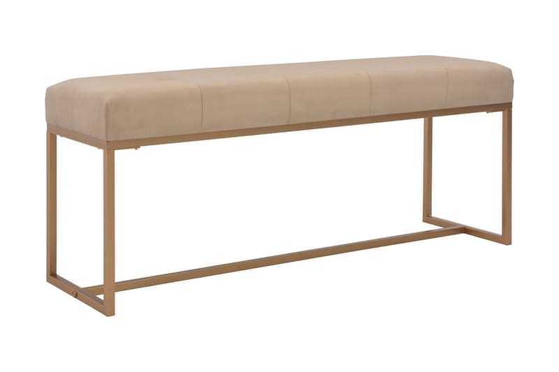 Bänk 120 cm beige sammet - Beige - Möbler - Hallmöbler - Hallbänk