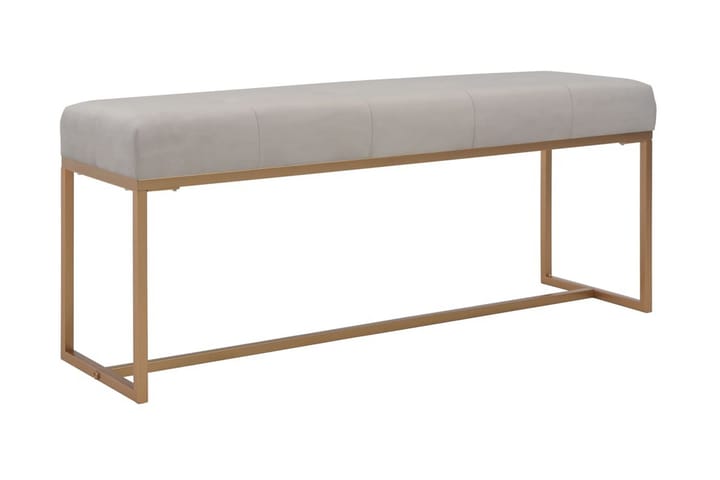 Bänk 120 cm grå sammet - Grå - Möbler - Stolar - Sittbänkar