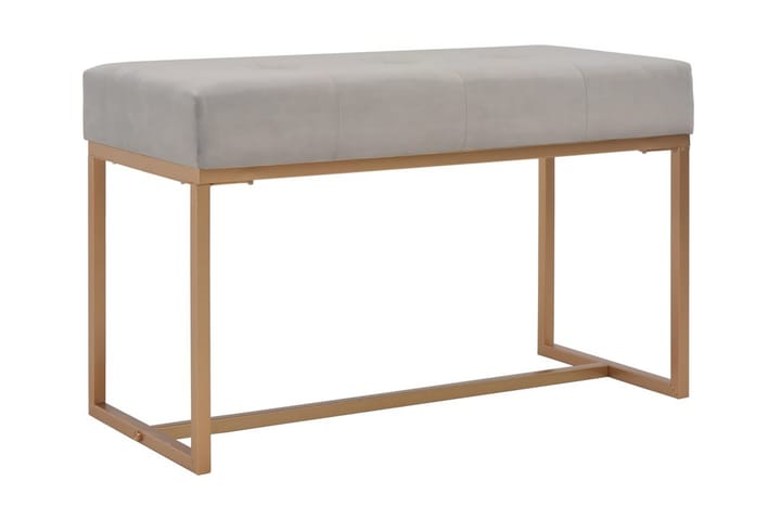 Bänk 80 cm grå sammet - Grå - Möbler - Stolar - Sittbänkar