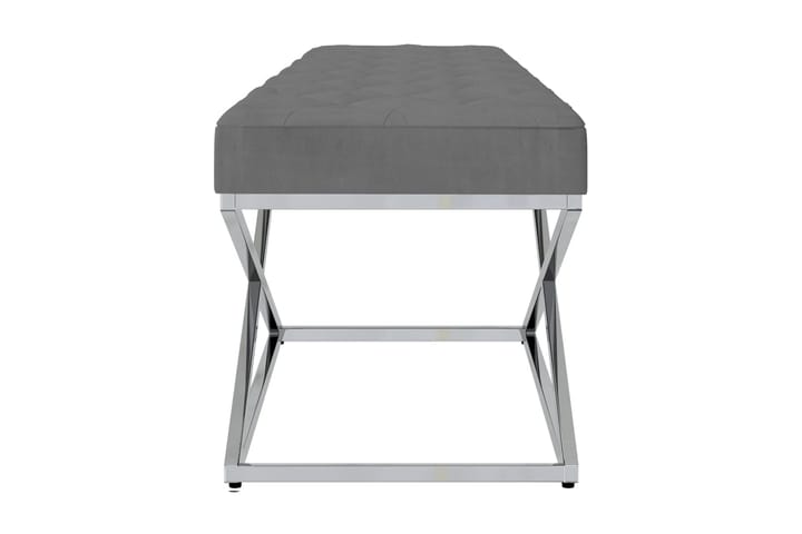 Bänk mörkgrå sammet och rostfritt stål - Mörkgrå - Möbler - Fåtölj & stolar - Sittbänk