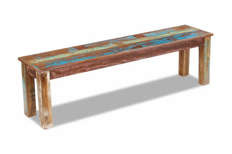 Bänk massivt återvunnet trä 160x35x46 cm - Flerfärgad - Möbler - Fåtölj & stolar - Sittbänk