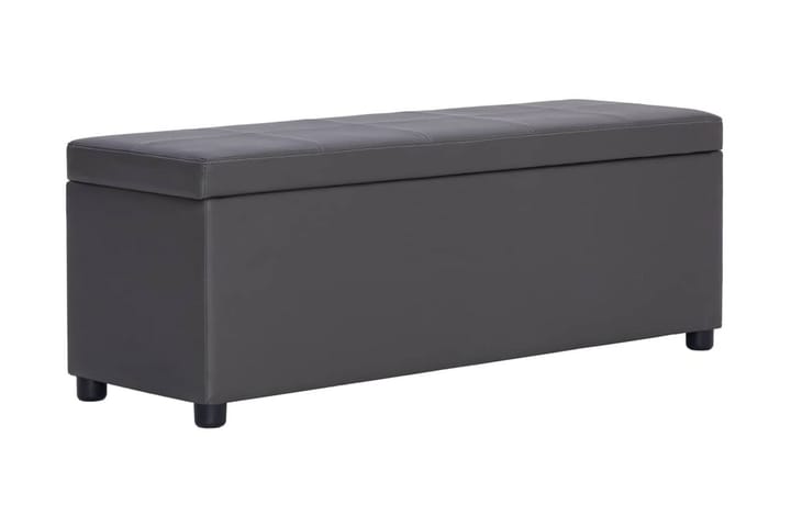 Bänk med förvaringsutrymme 116 cm grå konstläder - Grå - Möbler - Fåtölj & stolar - Sittbänk
