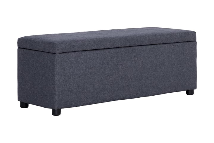 Bänk med förvaringsutrymme 116 cm mörkgrå polyester - Grå - Möbler - Fåtölj & stolar - Sittbänk
