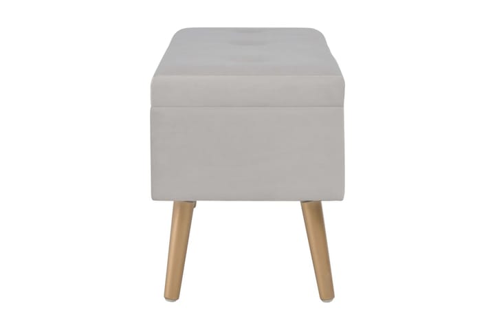 Bänk med förvaringsutrymme 80 cm grå sammet - Grå - Möbler - Fåtölj & stolar - Sittbänk