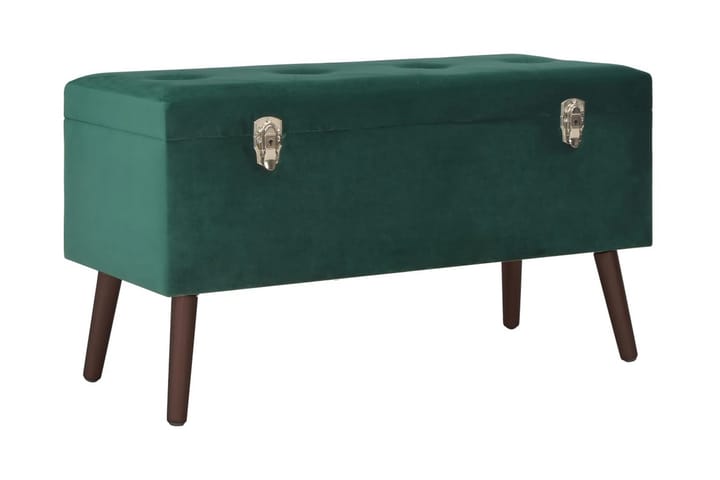 Bänk med förvaringsutrymme grön 80 cm sammet - Grön - Möbler - Stolar - Sittbänkar