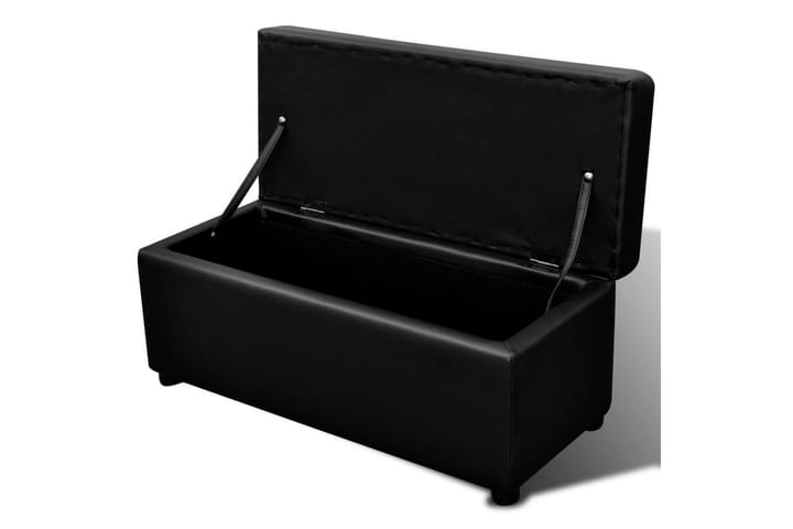 Förvaringsbänkar 3 st konstläder svart - Svart - Möbler - Fåtölj & stolar - Sittbänk