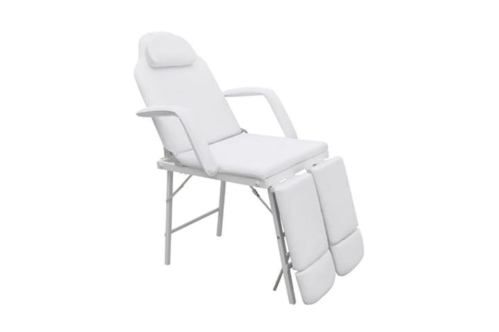 Bärbar behandlingsstol konstläder 185x78x76 cm vit - Vit - Möbler - Stolar - Snurrstolar & Gungstolar