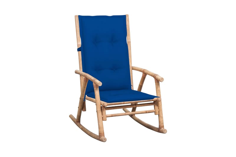 Gungstol med dyna bambu - Blå - Möbler - Fåtölj & stolar - Snurrstol & Gungstol