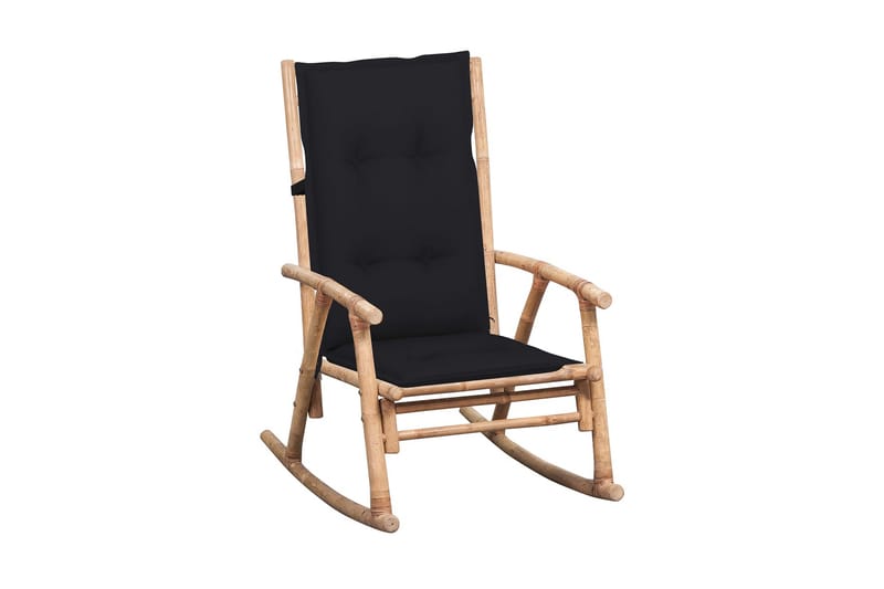 Gungstol med dyna bambu - Svart - Möbler - Fåtölj & stolar - Snurrstol & Gungstol