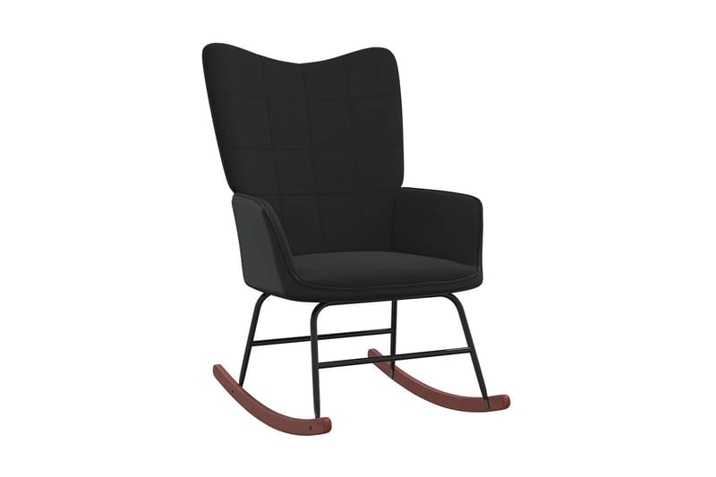 Gungstol svart sammet och PVC - Svart - Möbler - Fåtölj & stolar - Snurrstol & Gungstol