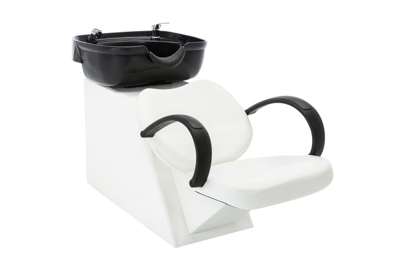 Schamponeringsstol med handfat svart och vit konstläder - Flerfärgad - Möbler - Fåtölj & stolar - Snurrstol & Gungstol