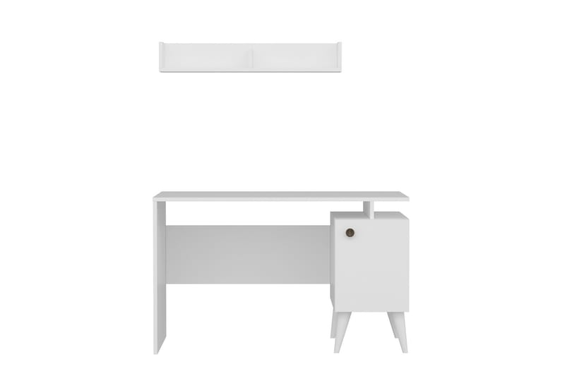 Skrivbord 120 cm med Vägghylla - Vit - Möbler - Bord - Skrivbord