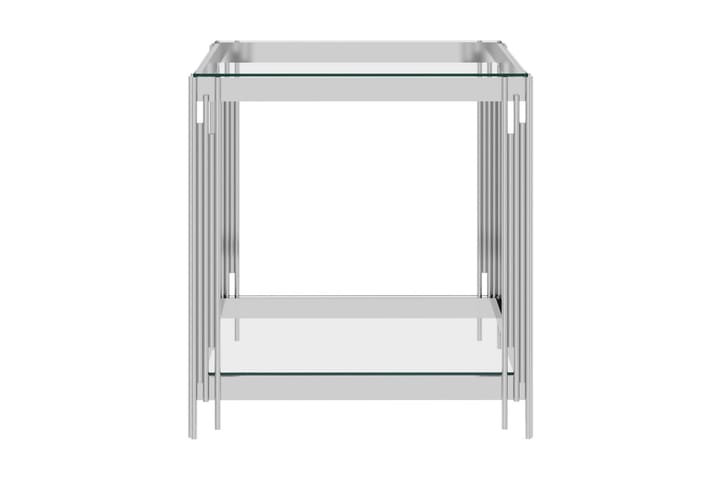 Soffbord silver 55x55x55 cm rostfritt stål och glas - Silver - Möbler - Bord & matgrupp - Soffbord