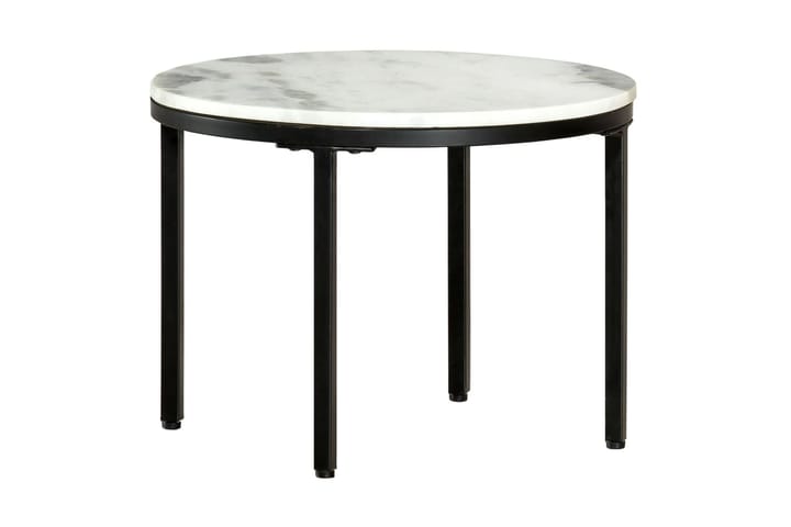 Soffbord vit och svart Ã˜50 cm massiv äkta marmor - Vit - Möbler - Bord & matgrupp - Soffbord