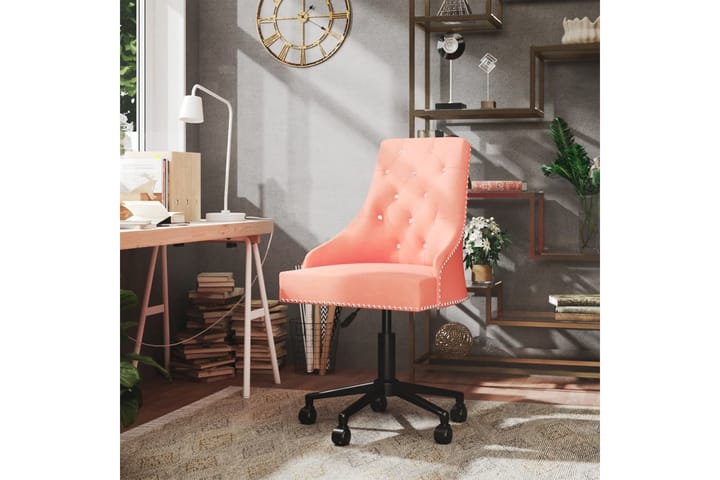 Snurrbar kontorsstol rosa sammet - Rosa - Möbler - Fåtölj & stolar - Kontorsstol & skrivbordsstol