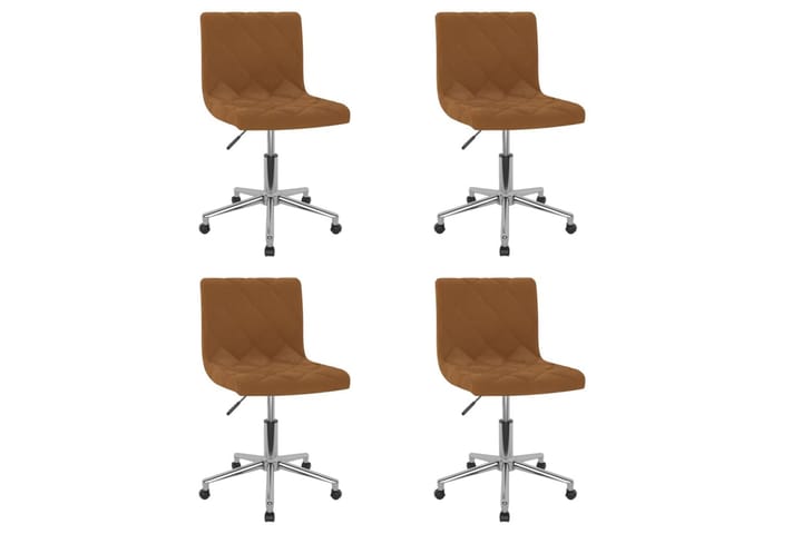 Snurrbara matstolar 4 st brun sammet - Brun - Möbler - Fåtölj & stolar - Matstol & köksstol