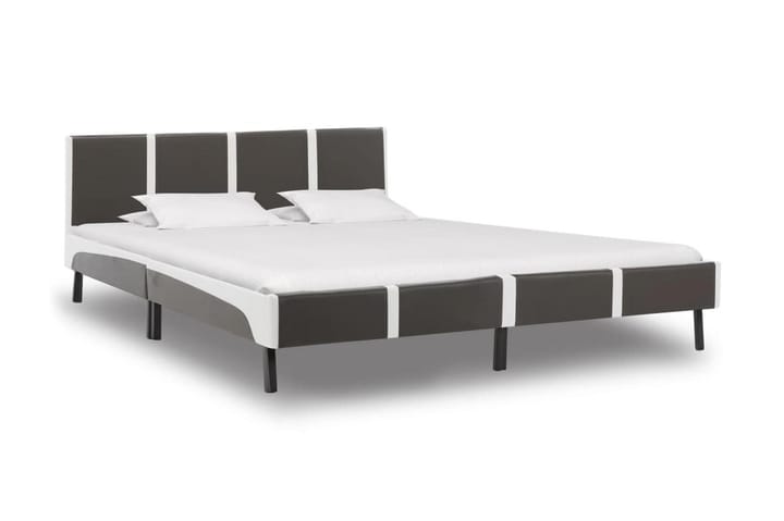 Sängram grå och vit konstläder 180x200 cm - Grå - Möbler - Sängar - Sängram & sängstomme