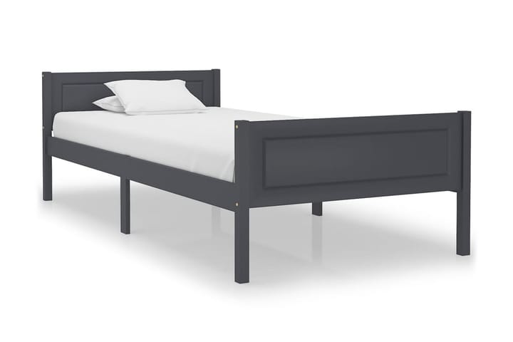 Sängram massiv furu grå 100x200 cm - Grå - Möbler - Sängar - Sängram & sängstomme