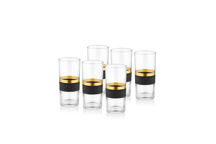 Vattenglas - Svart/Guld - Servering & matlagning - Glas - Vattenglas